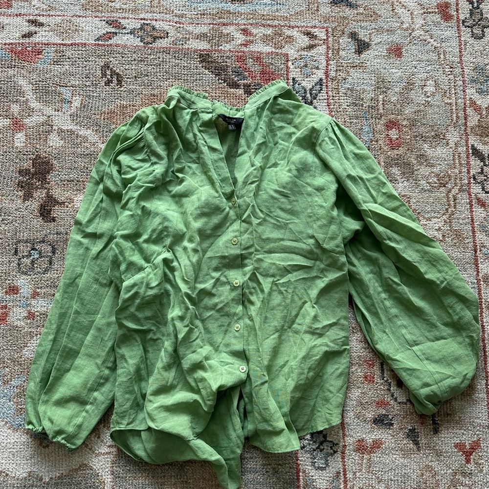 Massimo Dutti Olive Green Blouse